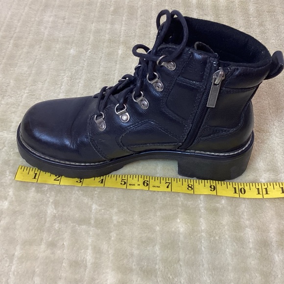 HARLEY DAVIDSON BLACKK LEATHER MOTORCYCLE BIKE BOOTS - Picture 5 of 16